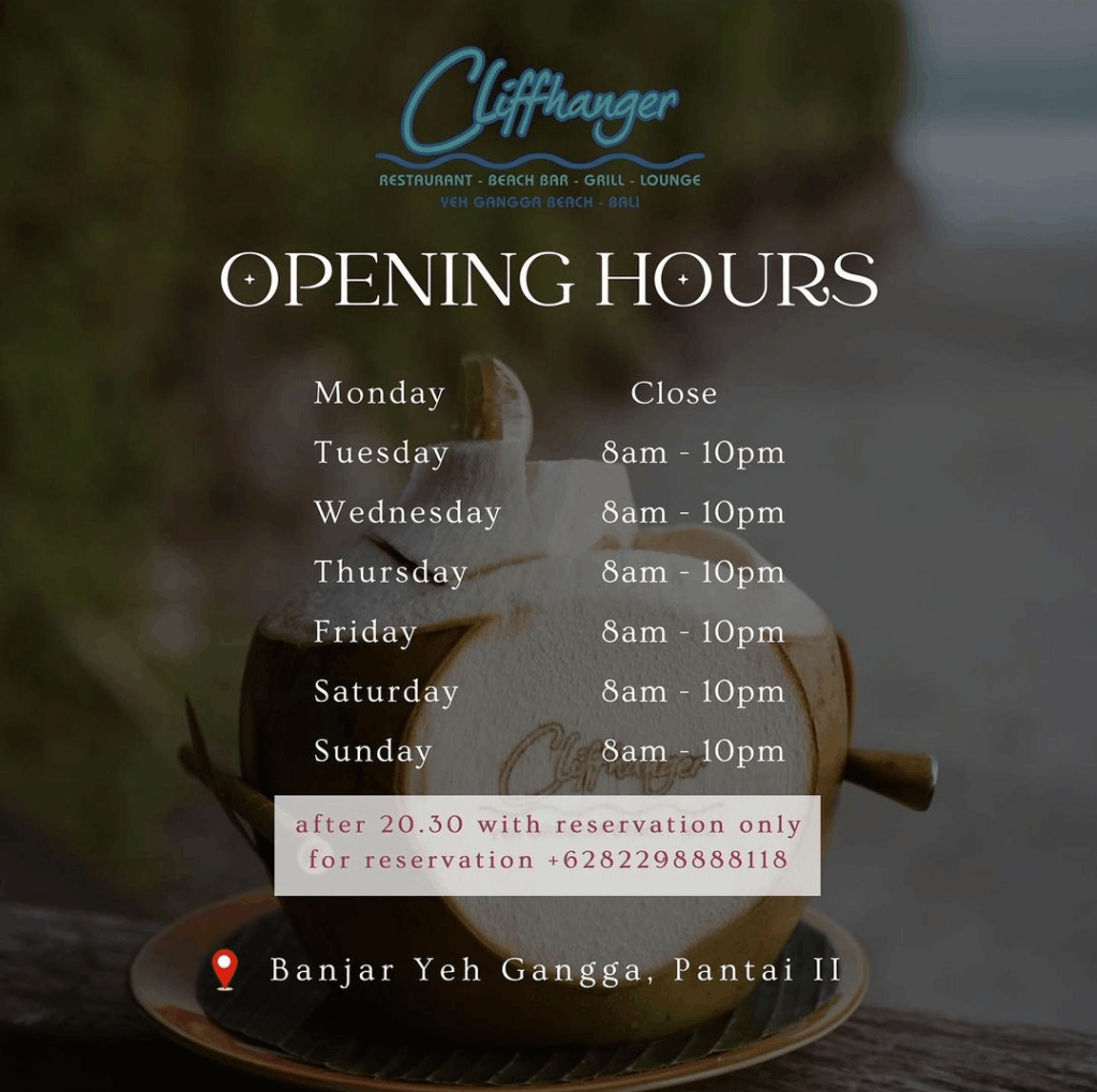 Cliffhanger Bali Restaurant